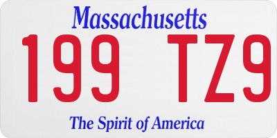 MA license plate 199TZ9