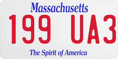 MA license plate 199UA3