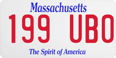 MA license plate 199UB0
