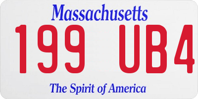 MA license plate 199UB4