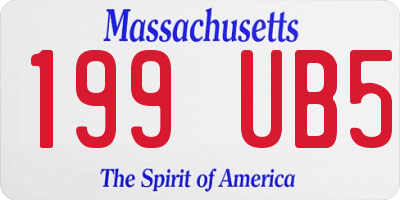 MA license plate 199UB5