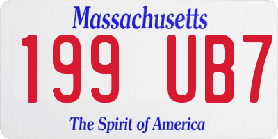 MA license plate 199UB7