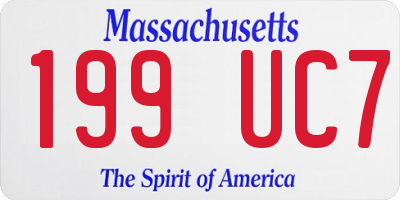 MA license plate 199UC7
