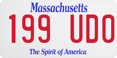 MA license plate 199UD0