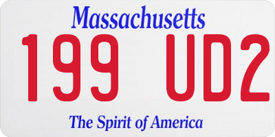 MA license plate 199UD2