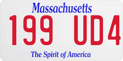 MA license plate 199UD4