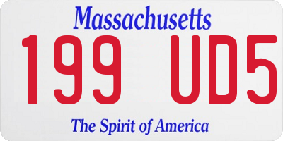 MA license plate 199UD5