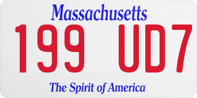 MA license plate 199UD7