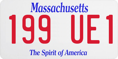 MA license plate 199UE1
