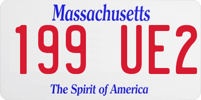 MA license plate 199UE2