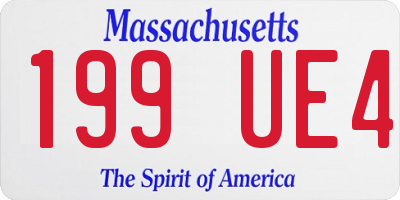 MA license plate 199UE4