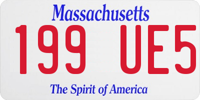 MA license plate 199UE5