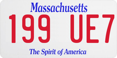 MA license plate 199UE7