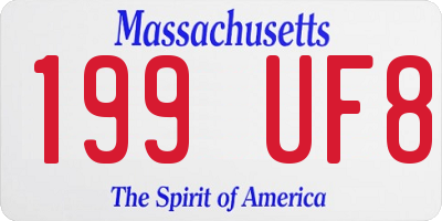 MA license plate 199UF8