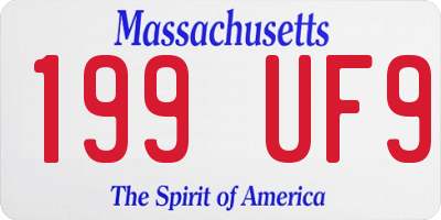 MA license plate 199UF9