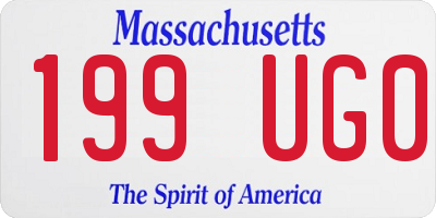 MA license plate 199UG0