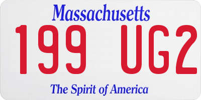 MA license plate 199UG2