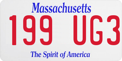 MA license plate 199UG3