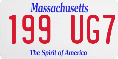 MA license plate 199UG7