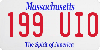 MA license plate 199UI0