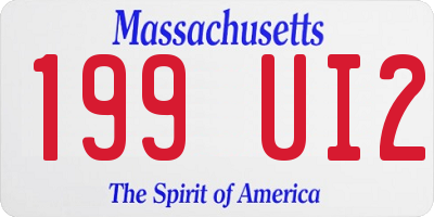MA license plate 199UI2
