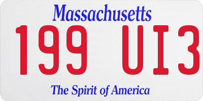 MA license plate 199UI3