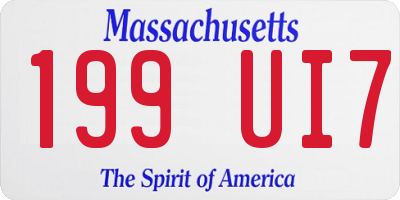 MA license plate 199UI7