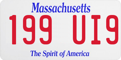 MA license plate 199UI9