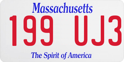 MA license plate 199UJ3
