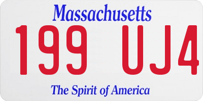 MA license plate 199UJ4