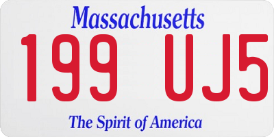 MA license plate 199UJ5