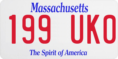 MA license plate 199UK0