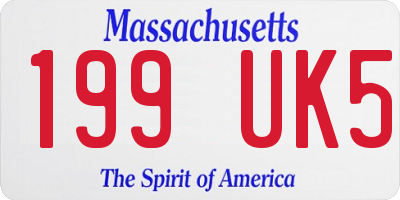 MA license plate 199UK5
