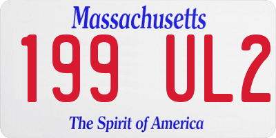 MA license plate 199UL2