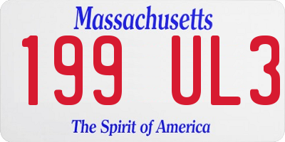 MA license plate 199UL3