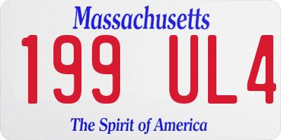 MA license plate 199UL4