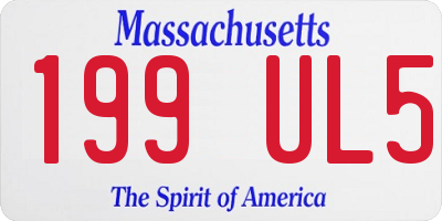 MA license plate 199UL5