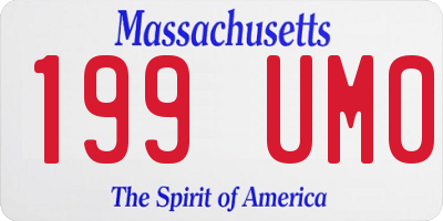MA license plate 199UM0