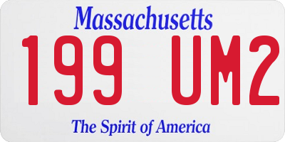 MA license plate 199UM2