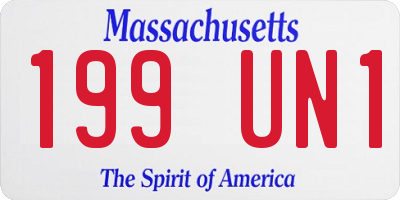 MA license plate 199UN1