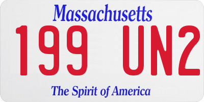 MA license plate 199UN2