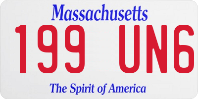 MA license plate 199UN6