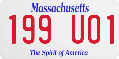 MA license plate 199UO1