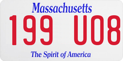 MA license plate 199UO8