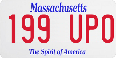 MA license plate 199UP0