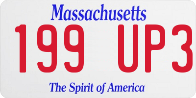 MA license plate 199UP3