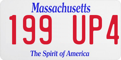 MA license plate 199UP4