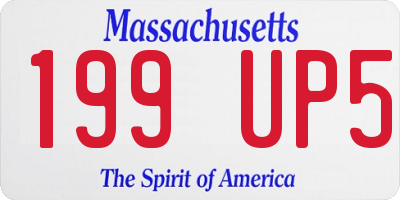 MA license plate 199UP5