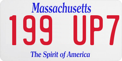 MA license plate 199UP7