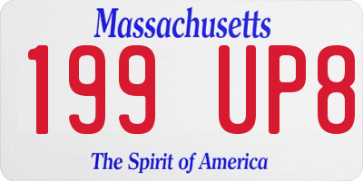 MA license plate 199UP8